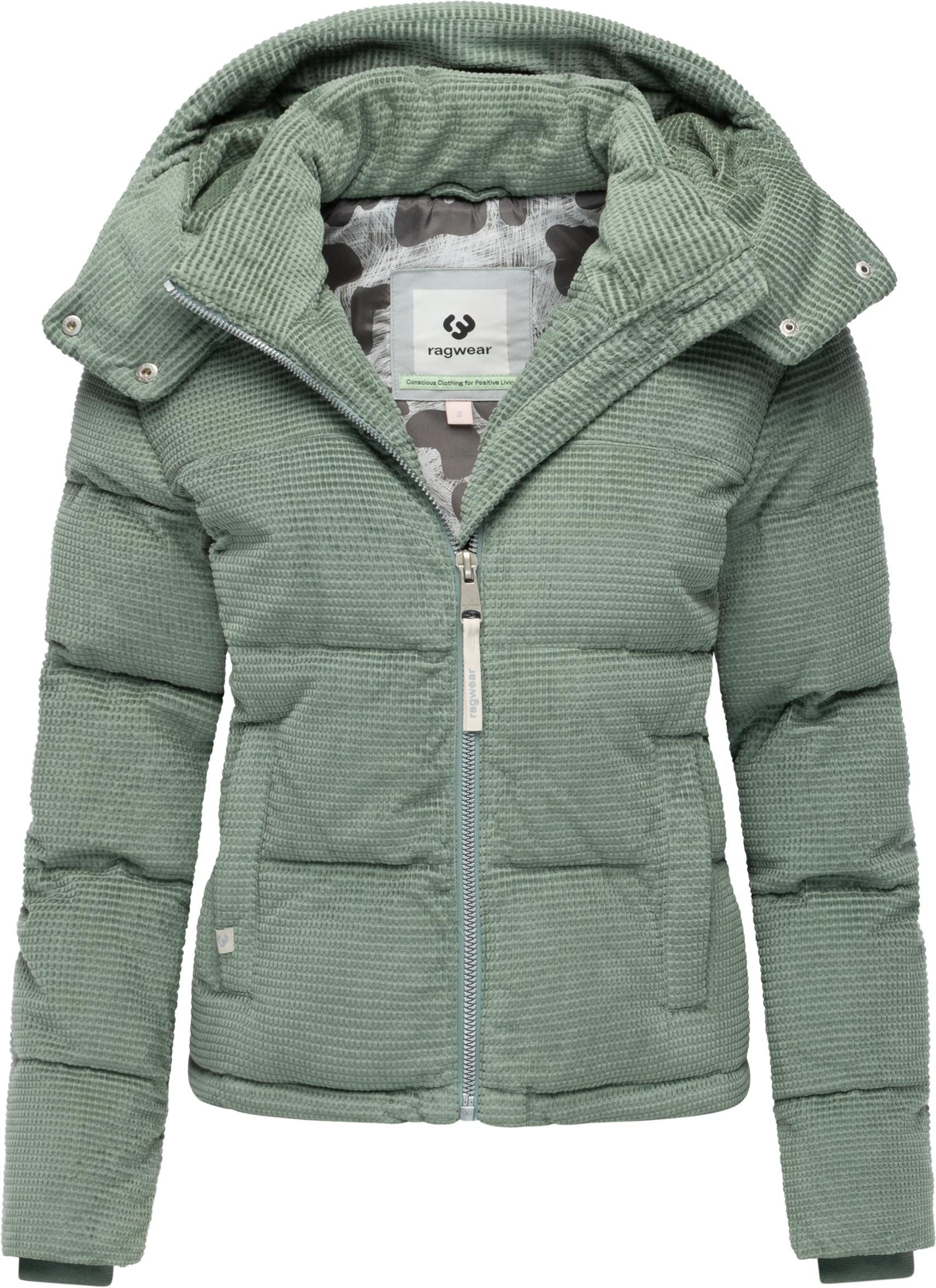 Ragwear Steppjacke Roobie Cordy Wasserdichte Winterjacke aus Kord mit abnehmbarer Kapuze