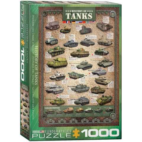 empireposter Puzzle Die Geschichte der Tanks - 1000 Teile Puzzle im Format 68x48 cm, Puzzleteile