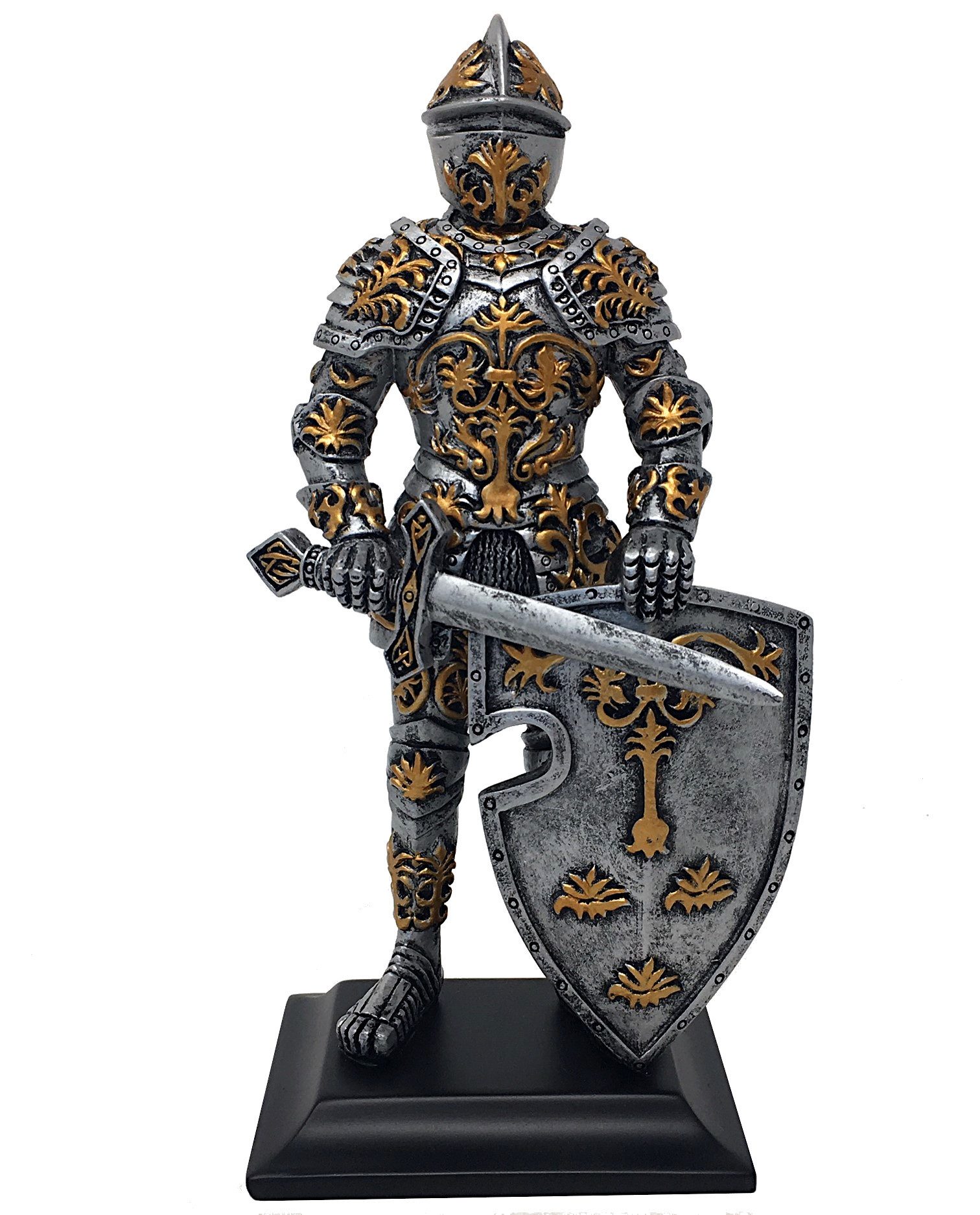 MystiCalls Dekofigur Ritter mit Schwert und Lilienschild Mittelalter Ritterfigur Deko (1 St), Höhe ca. 23,00 cm