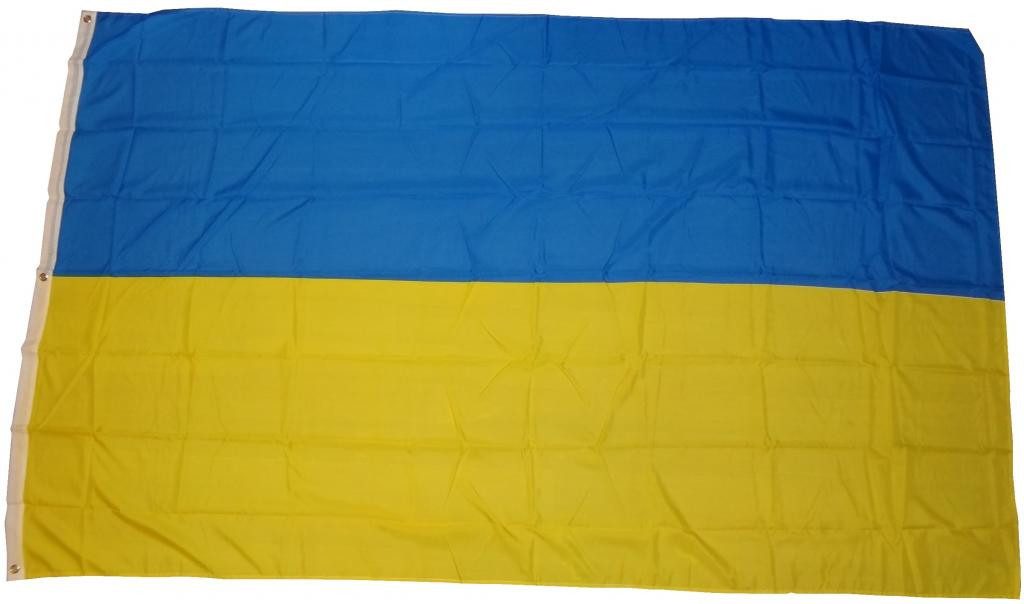 trends4cents Flagge XXL Flagge Fahne mit 3 Messingösen in 250 x 150 cm (Ukraine), für Fahnenmaste