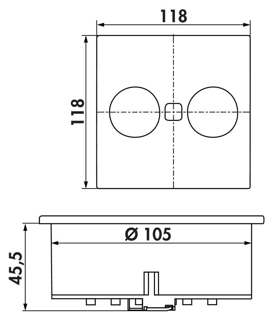 mit HPF Steckdose elektrische schwarz Schutzkontaktstecker, Einbau-Tischsteckdose in