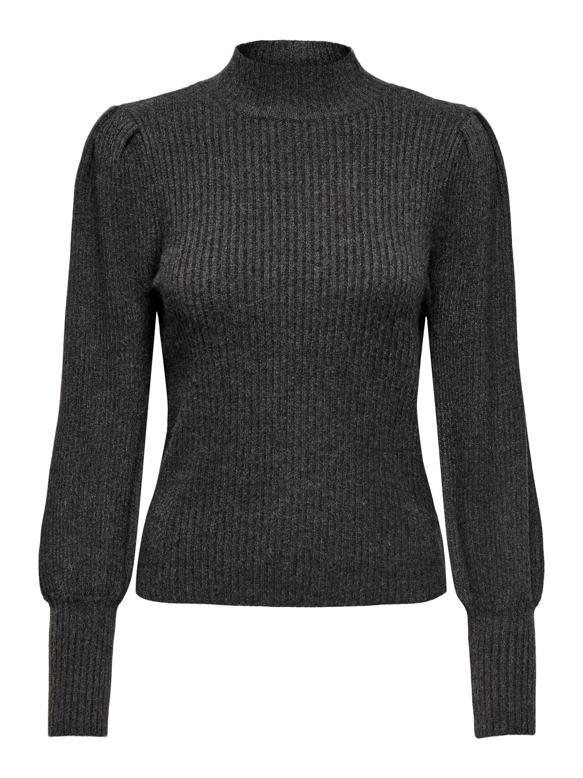 ONLY Strickpullover ONLKATIA L/S HIGHNECK Dark Grey KNT PULLOVER Melange NOOS