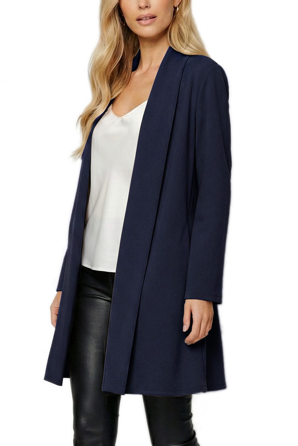 dy_mode Cardigan Damen Langcardigan offen Leichte Übergangsjacke für Frühjahr Sommer in Unifarben, Ohne Verschluss