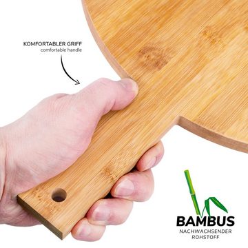 bremermann Tablett Servierbrett aus Bambus // rund // Ø 30 x 45 x 1,5 cm (B/L/H)