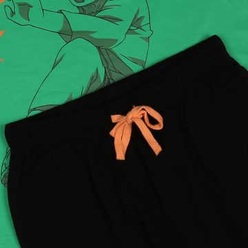 Sarcia.eu Pyjama Naruto Kurzarm-Herrenpyjama, Baumwollpyjama, grün und schwarz XS