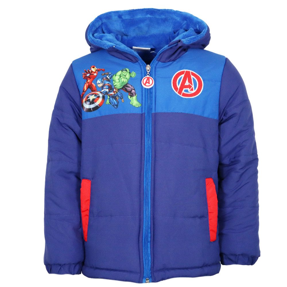MARVEL Winterjacke Marvel Avengers Kinder Jungen Winterjacke Jacke mit Kapuze Gr. 98 bis 128
