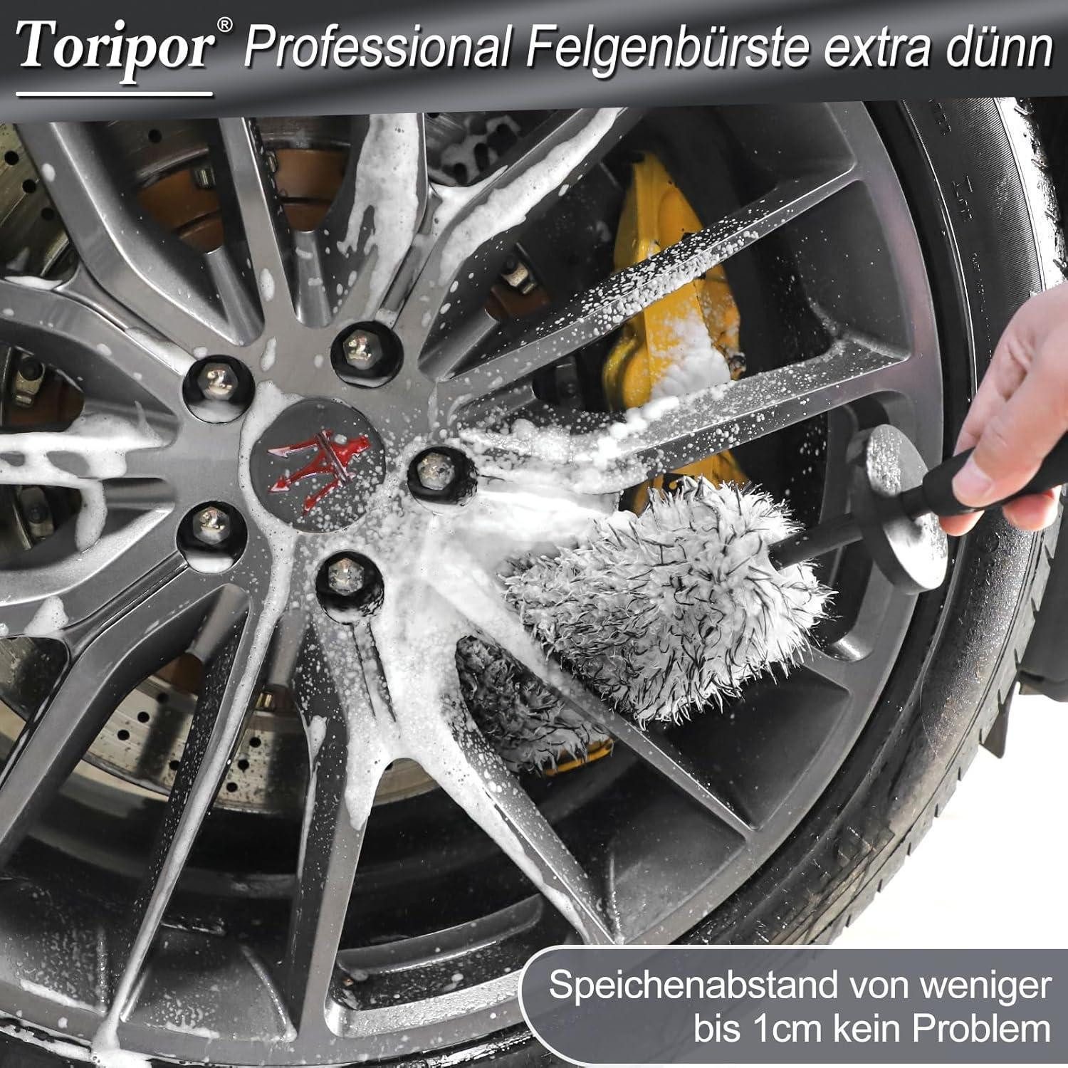 LuxusKollektion Felgenbürste Felgenreiniger Mikrofaser Felgenbürste Handschuhe Detail Bürste