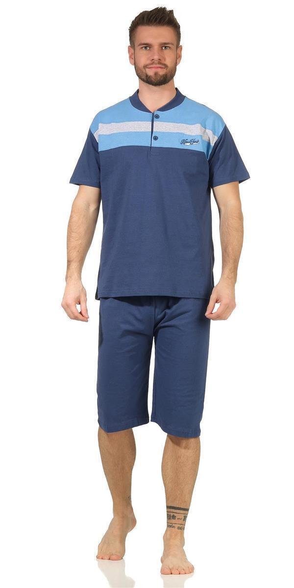EloModa Capri-Pyjama Herren Pyjama Baumwolle 3/4 Hose & T-Shirt Schlaf- (2  tlg)