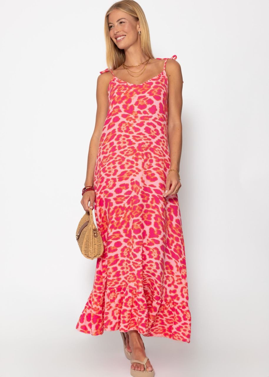 SASSYCLASSY Minikleid Musselin Maxikleid mit Leo-Print günstig online kaufen