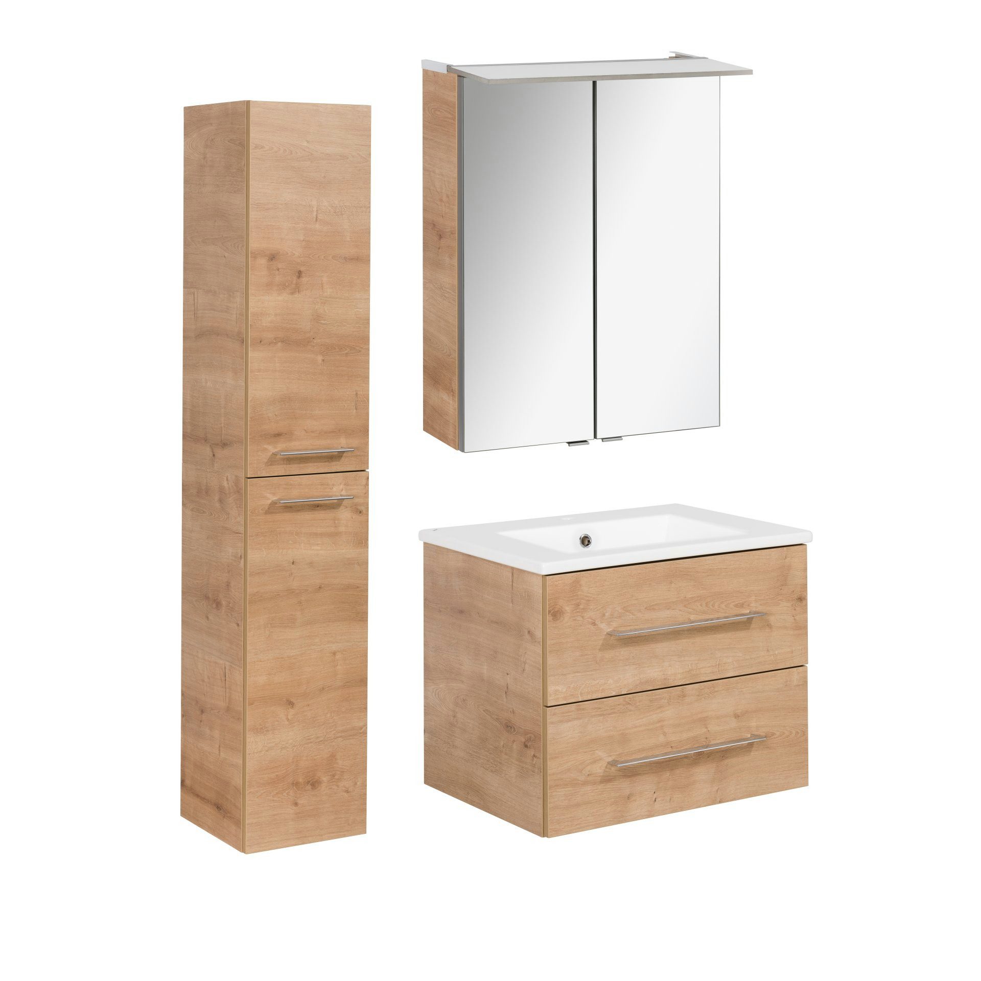 FACKELMANN Badmöbel-Set Badmöbel-Set, Badezimmer-Komplettset, Badezimmermöbel 4-teilig