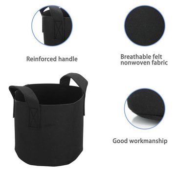 Intirilife Pflanzkübel (26 Liter - 7 Gallon - 35 x 30 cm, 2 St), Pflanzen Übertopf aus Vliesstoff Blumentopf Pflansack Gefäß Griffe