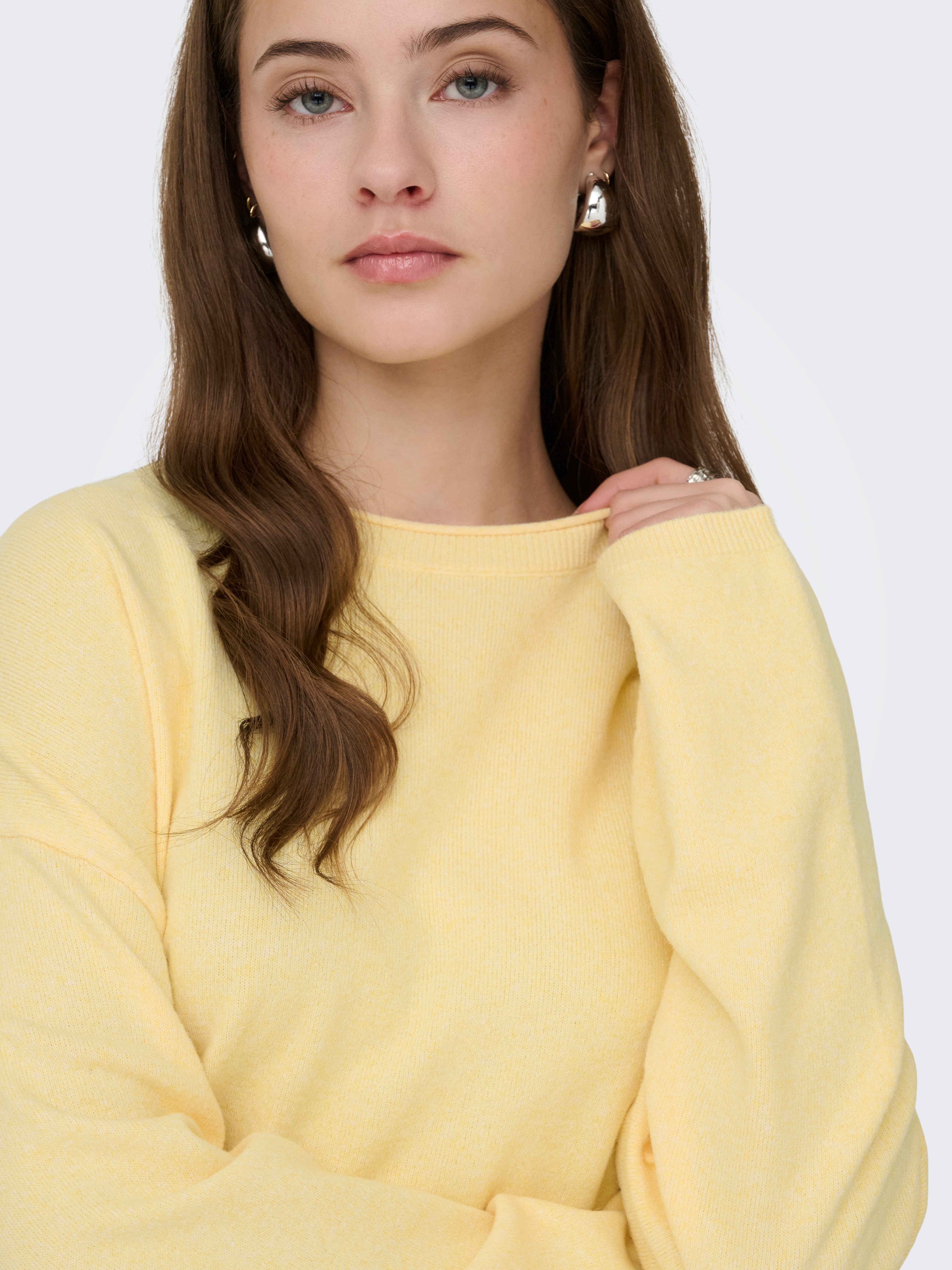 ONLY Strickpullover ONLLOYAL AMALIO LIFE LS O-NECK KNT NOOS Materialmix