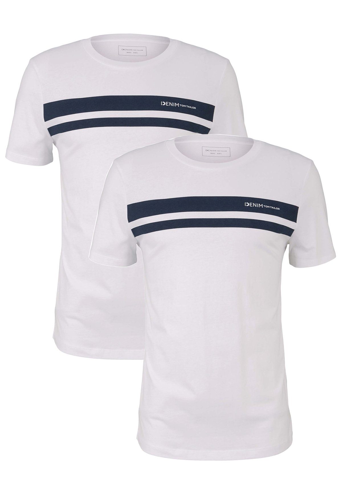 TOM TAILOR T-Shirt 2-er Set Basic T-Shirts (2-tlg) 5552 in Weiß-2