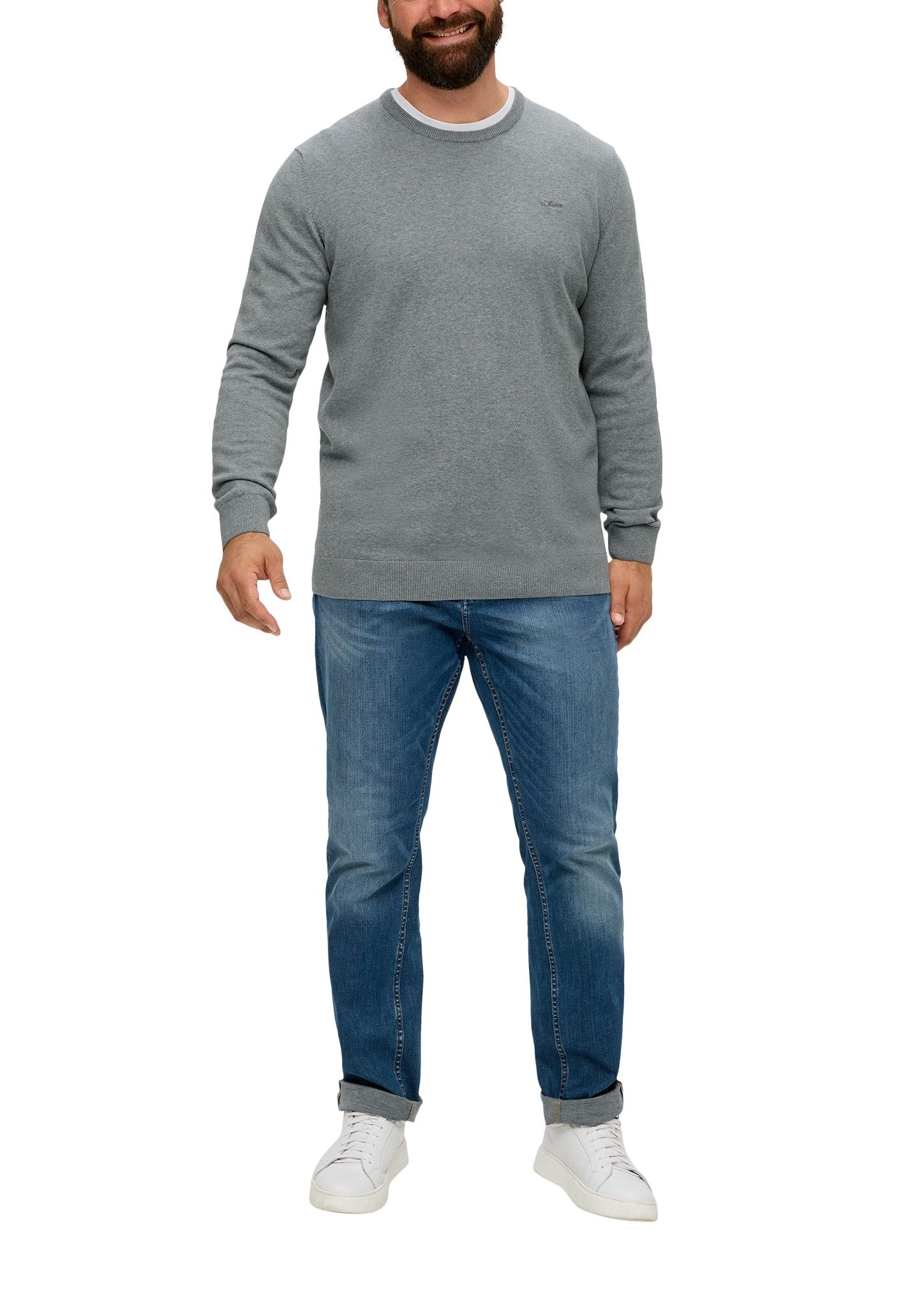 s.Oliver Men Big Sizes Strickpullover mit Logostickerei - Große Größen