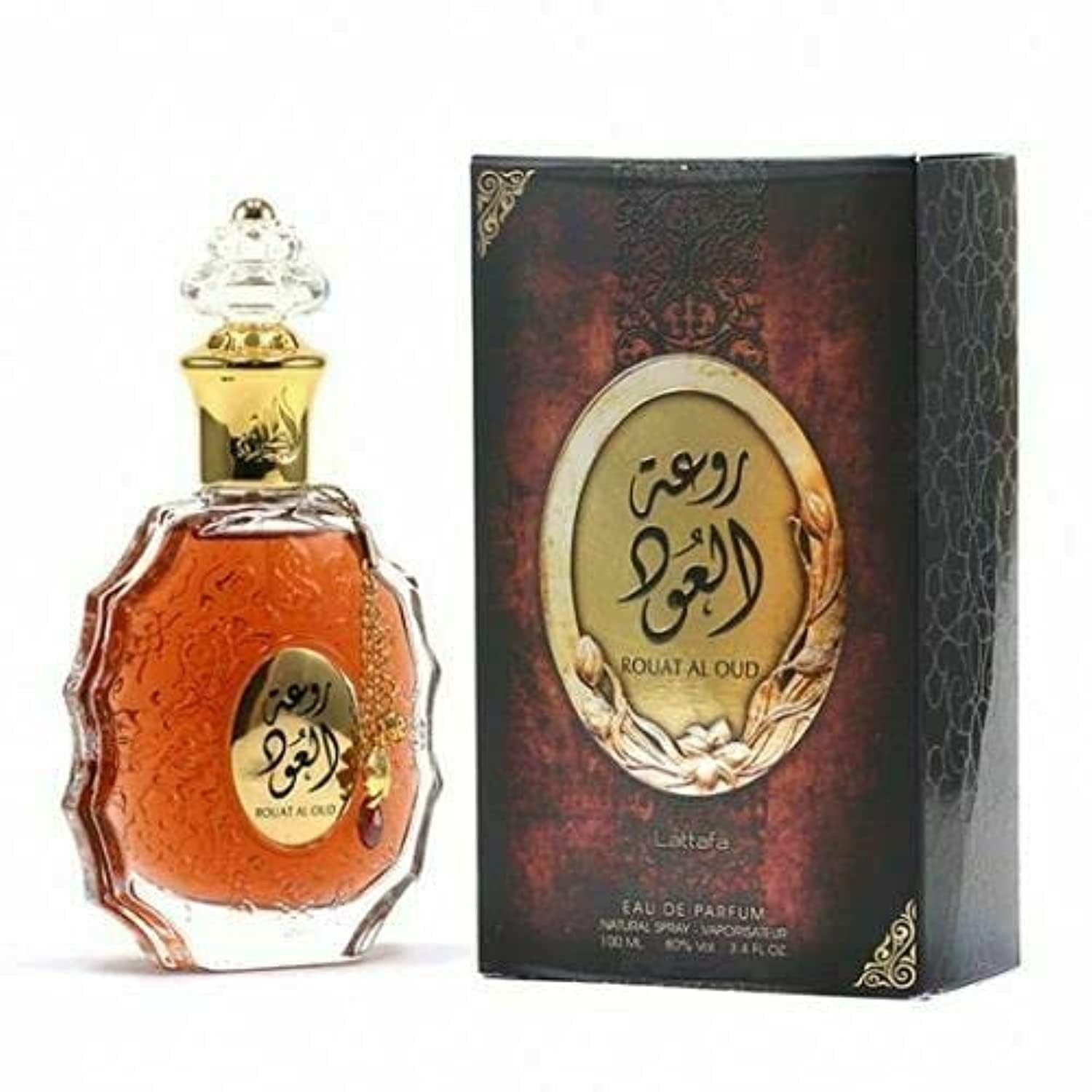 Lattafa Eau de Parfum Rouat Al Oud, Glasflakon, Parfüm EDP, Unisex Duft