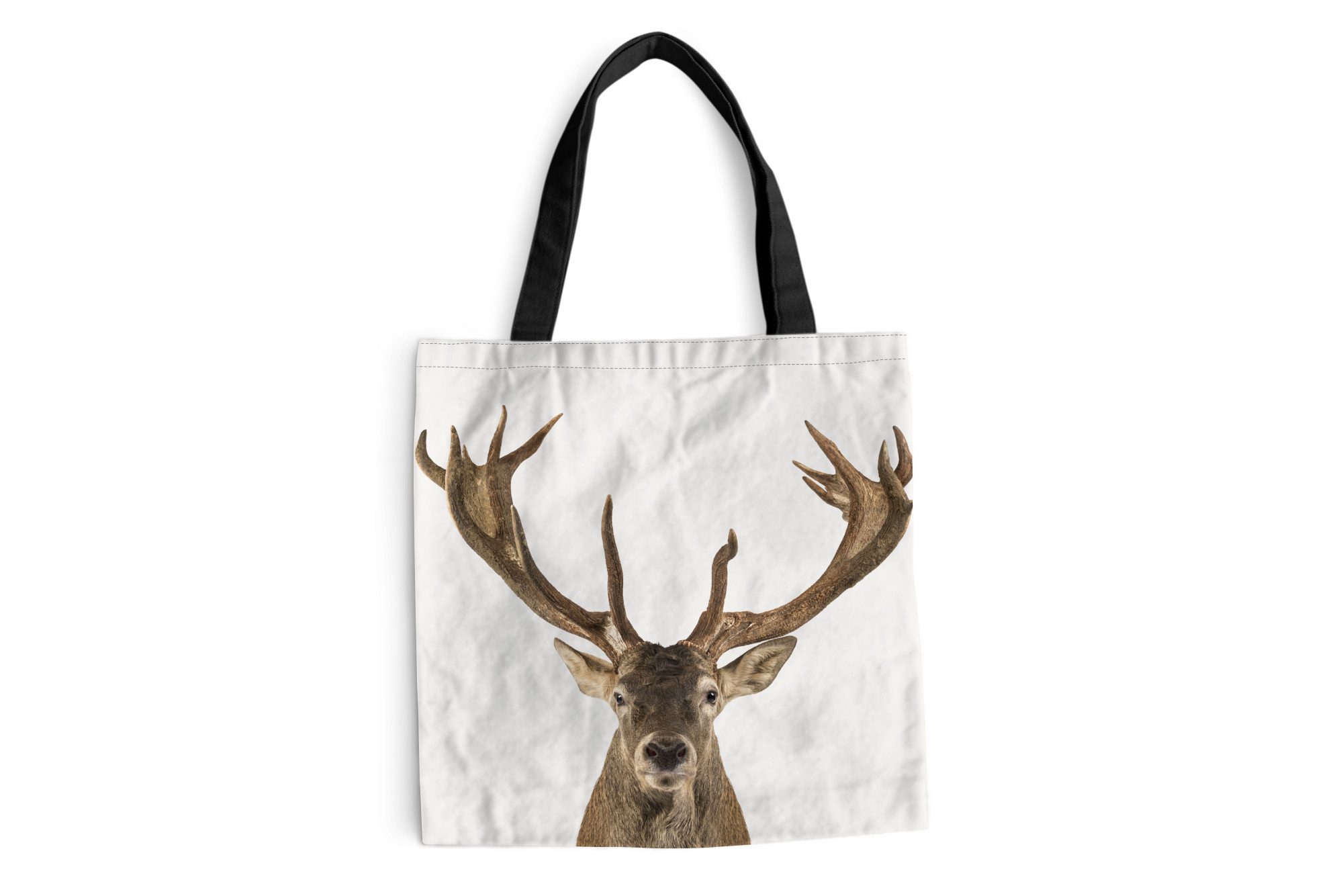 MuchoWow Shopper Hirsche - Tiere - Geweihe - Kinder - Jungen, Handtasche, Damen und Herren, Schultertasche, Umhängetasche, Tote Bag