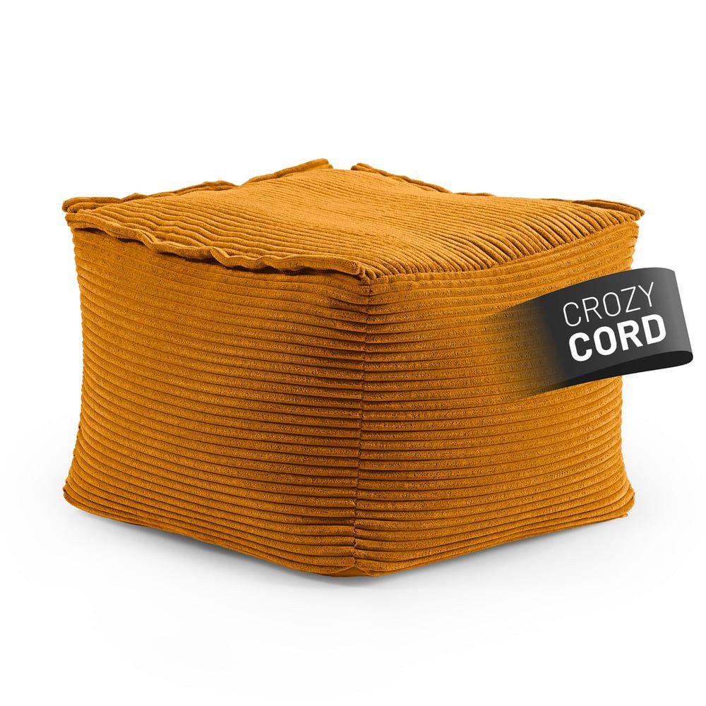 Lumaland Sitzsack Hocker Modular Cord 54x54x40cm senfgelb, Sessel abnehmbar günstig online kaufen