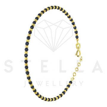 Stella-Jewellery Goldarmband Onyx Armband mit 585er Gelbgold Kugel (inkl. Etui, 1-tlg., Gelbgold und Onyx Kugel), Armkette, Goldarmband