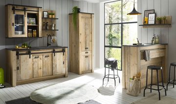 Furn.Design Barschrank Stove (Küchentheke in Used Wood Vintage, 130 x 106 cm) als Küchentheke oder gemütliche Bar