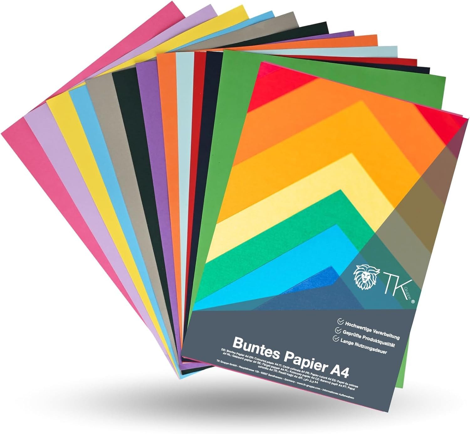 Bastelfreund® Bastelkartonpapier 120x Buntpapier A4 Buntes Papier 120 g/m² - Tonpapier Bastelzubehör, Bedruckbar; Papierstärke 120 g/m²