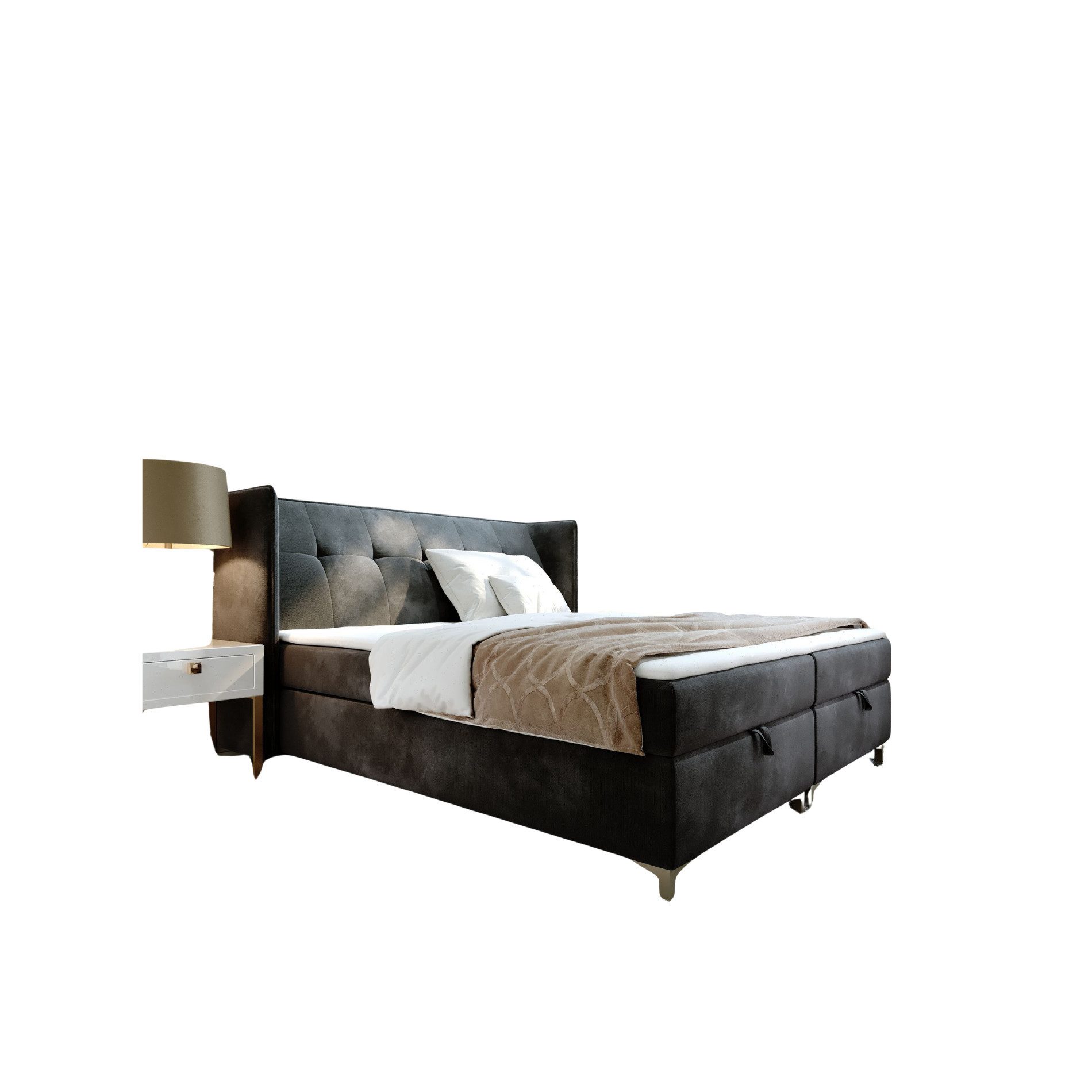 AN-MOEBEL4U Boxspringbett LOTOS in Samtstoff inkl. günstig online kaufen