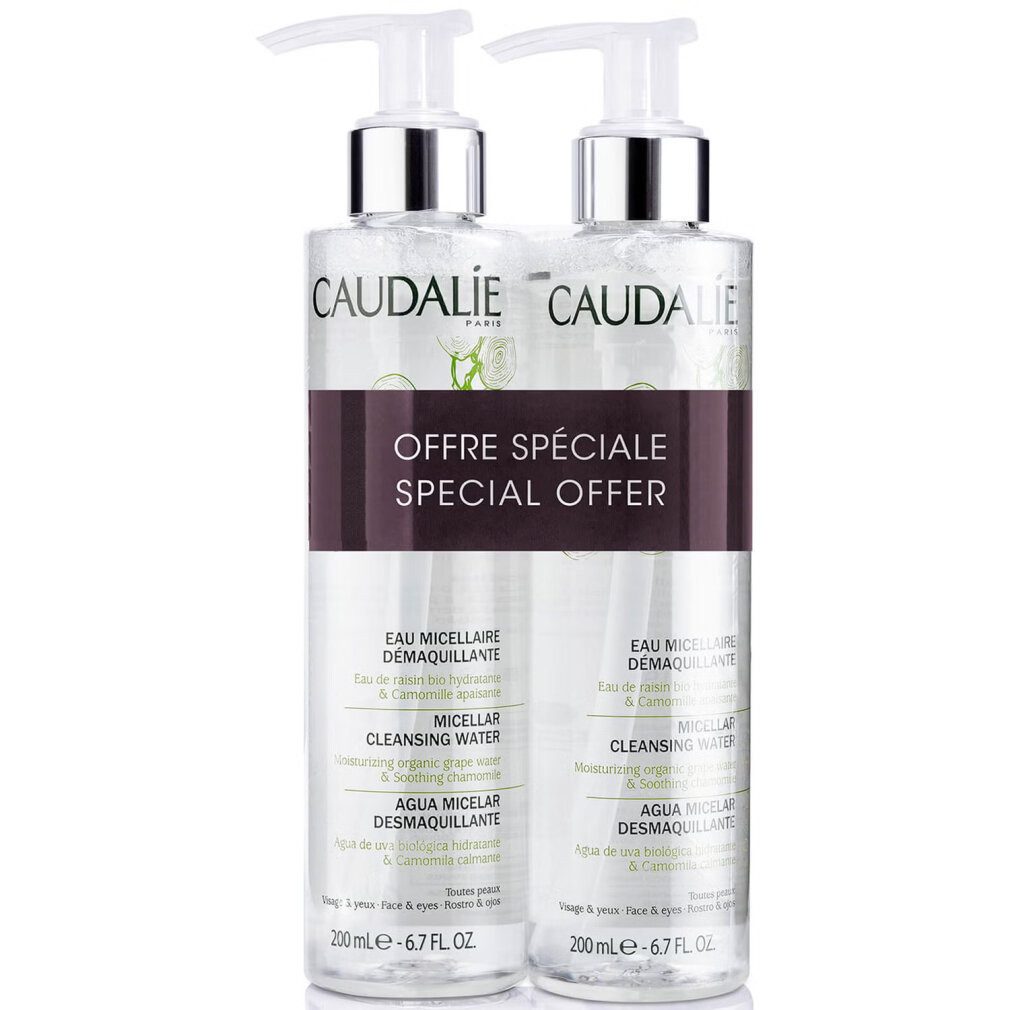 Caudalie Gesichtspflege Set Duo Cleansing Micellar Water für alle Hauttypen 2 Stück 200 ml