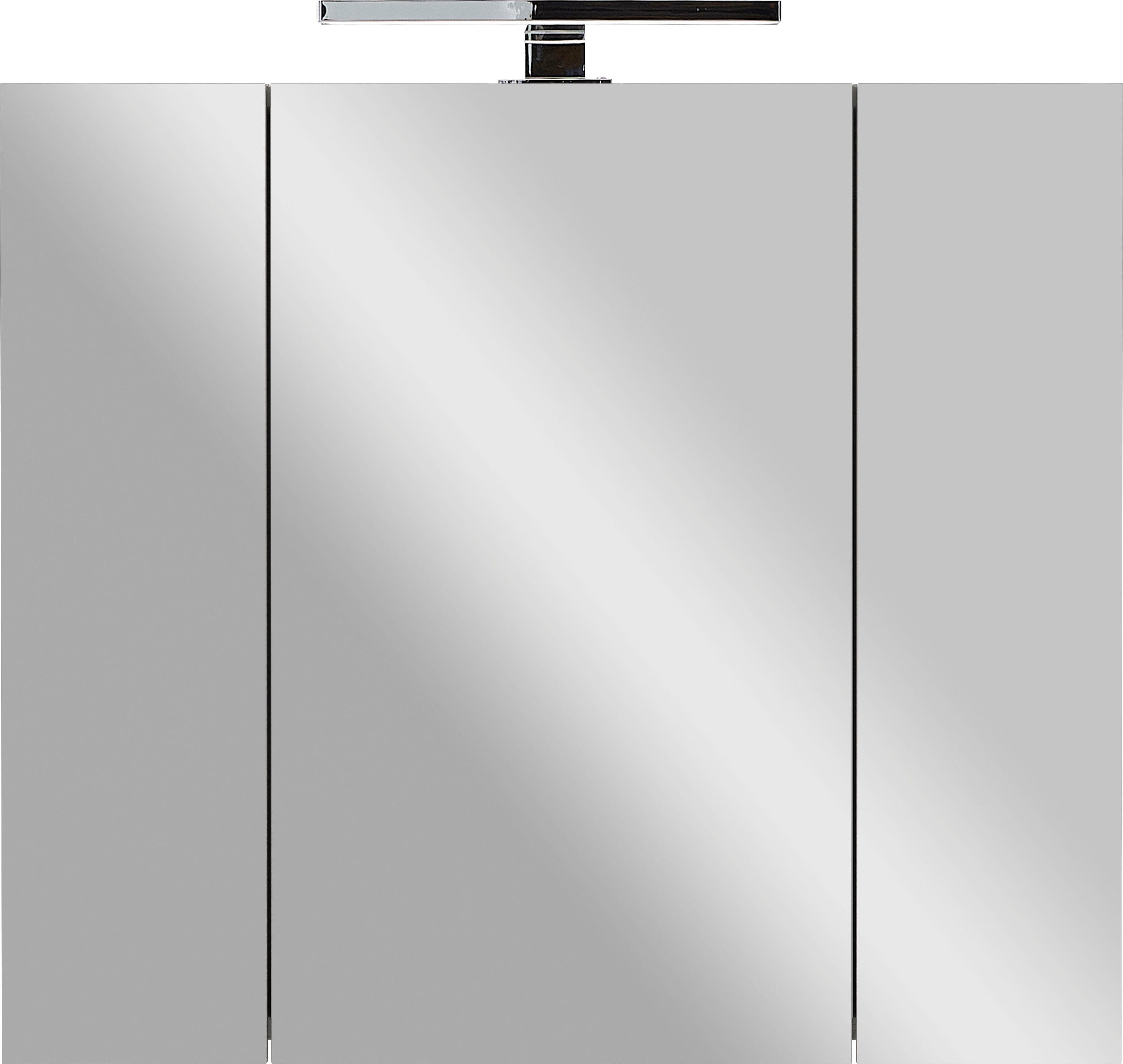 GERMANIA Badezimmerspiegelschrank Yonkers ABS-Kanten, Verstellbare Spiegel, Einlegeböden Kaschmir Türdämpfung, Kaschmir | 3-D