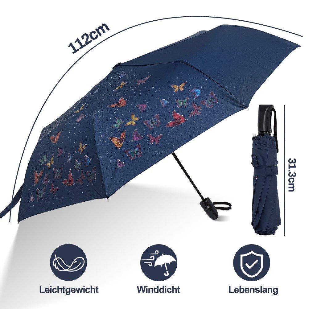 Esun Taschenregenschirm Regenschirm, Umbrella Schirm mit Farbwechsel Regen Taschenschirm, Sonnenschirm, Schirm Klein, Taschenschirm Faltbar