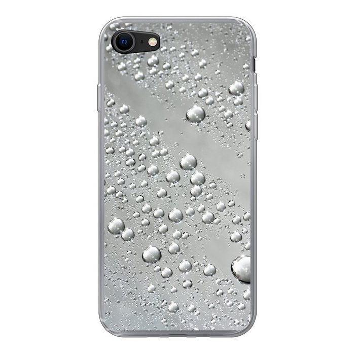 MuchoWow Handyhülle Metall - Wasser - Grau Handyhülle Apple iPhone 8 Smartphone-Bumper Print Handy Schutzhülle