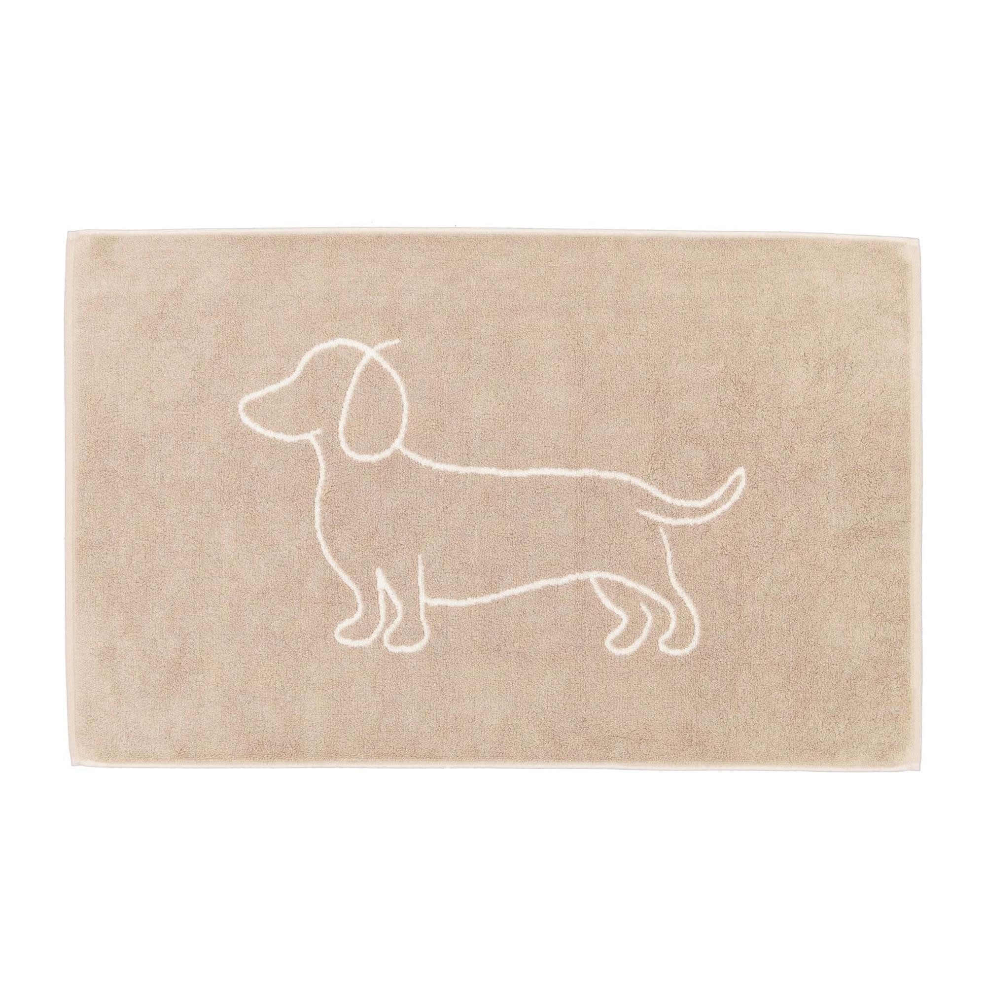 Cawö Badematte Cawö Badematte Duschvorleger We love Dogs 6248-33 Dackel Beige 50x80, beidseitig nutzbar, Baumwolle, rechteckig, Angenehm weich
