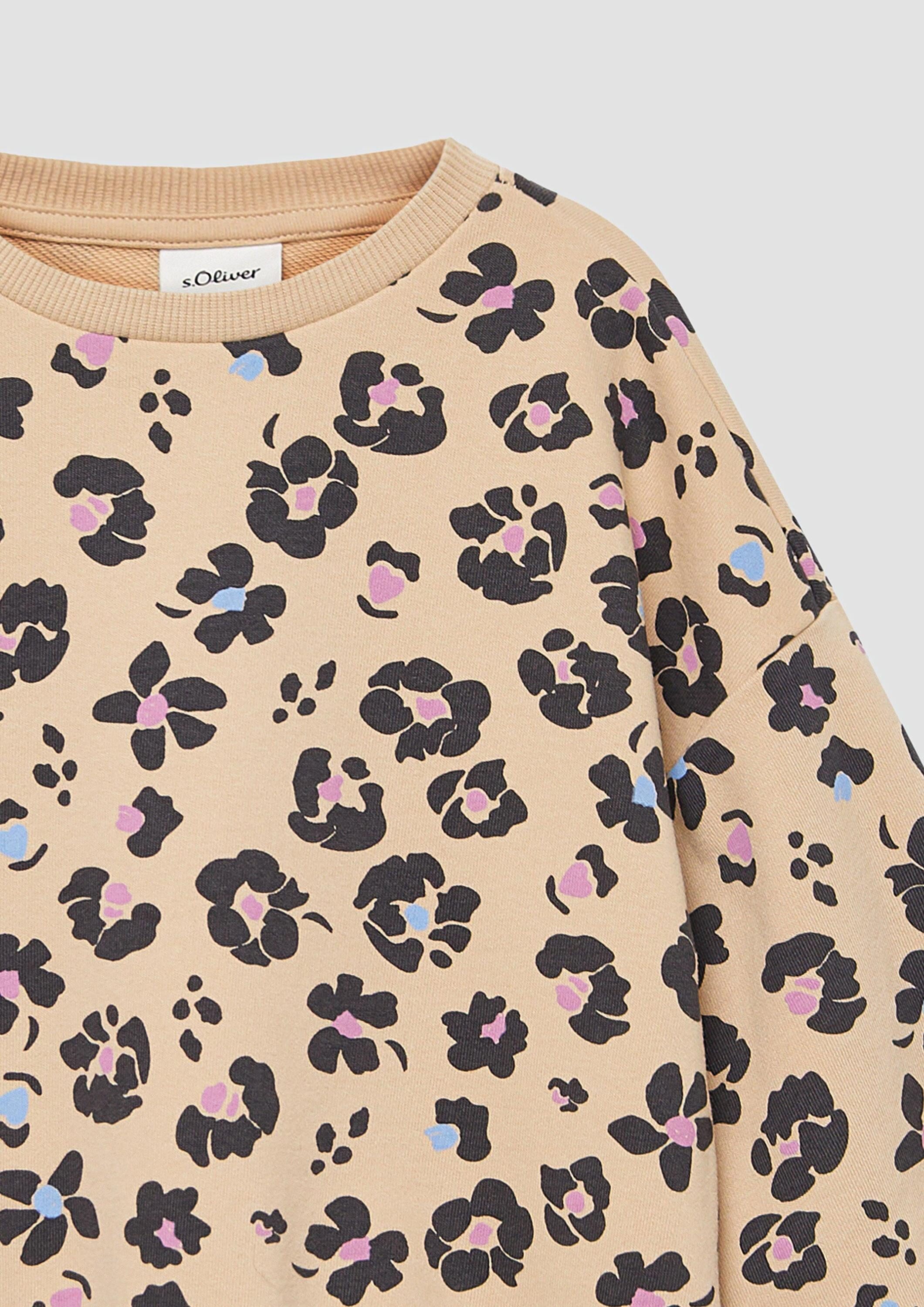 s.Oliver Sweatshirt Sweatshirt Oversize-Sweatshirt mit All-over-Print