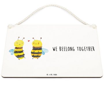 Mr. & Mrs. Panda Hinweisschild DIN A4 Biene Verliebt - Weiß - Geschenk, Hummel, Türschild, Deko Schi, (1 St), Kordel zur Aufhängung