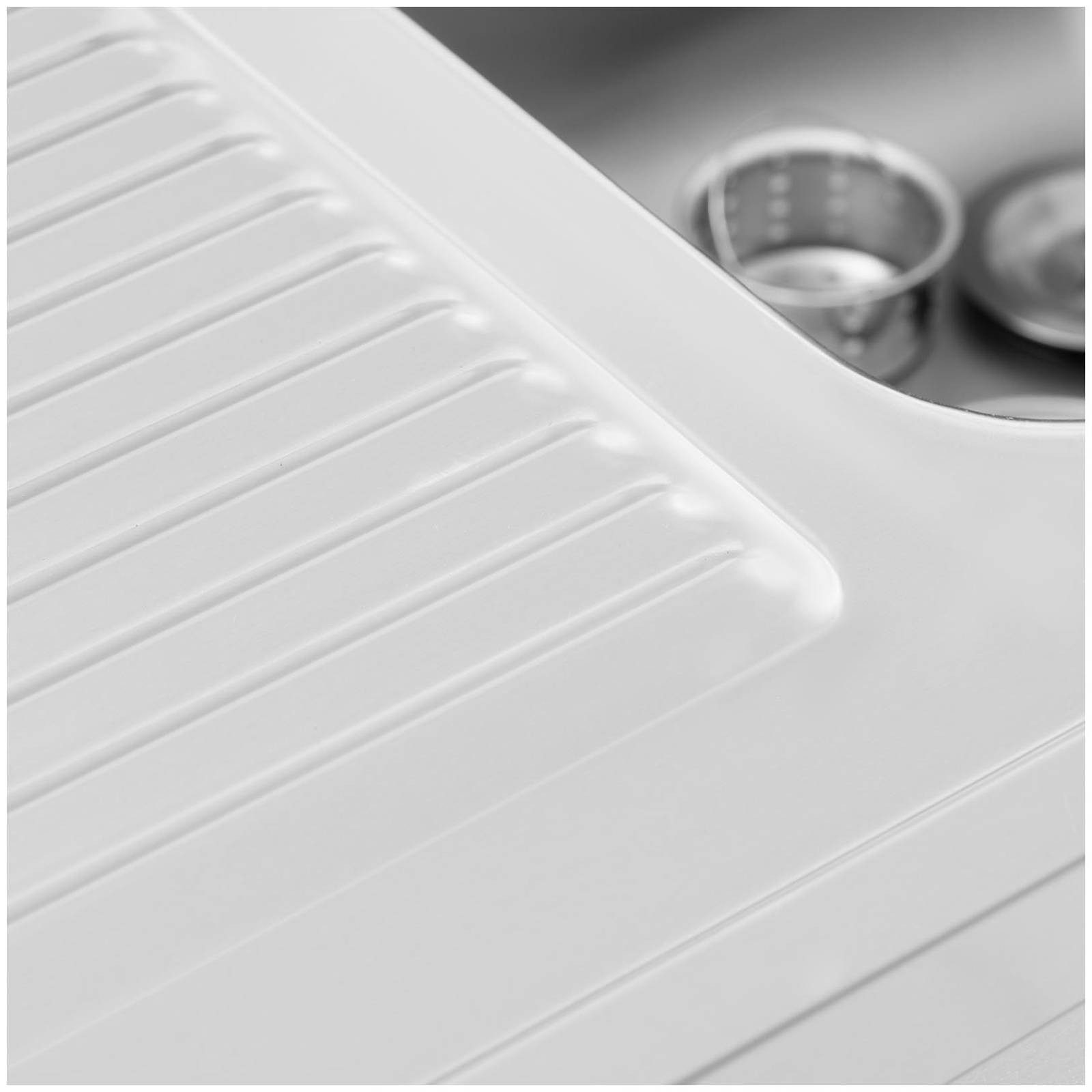 Royal Catering Edelstahlspüle 100 x 60 cm Spülenunterschrank Becken rechts 40 x 40 cm Aufkantung, 60/100 cm – Bild 5 von 5