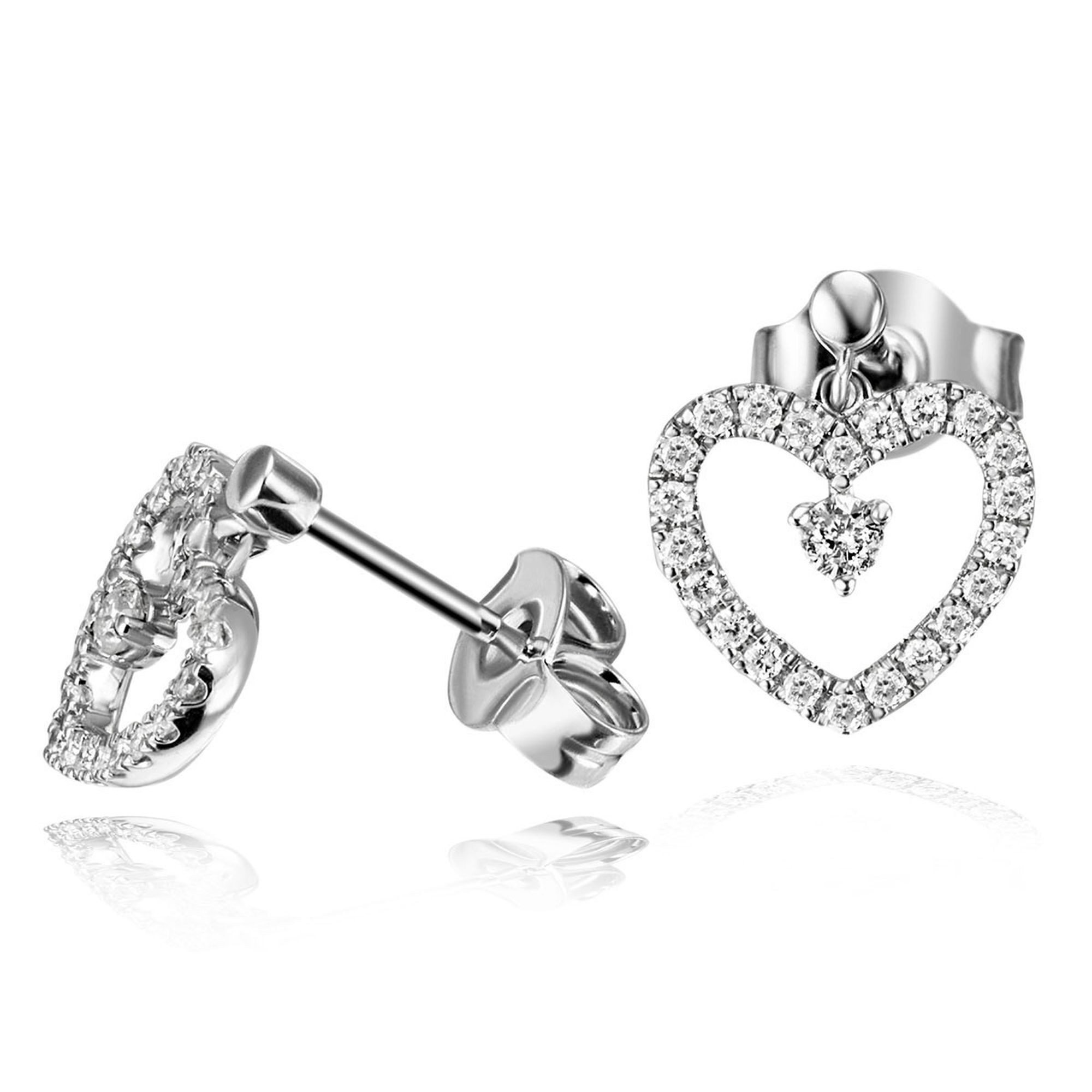 goldmaid Paar Ohrstecker 585 Weißgold Glänzend 46 Brillanten weiß