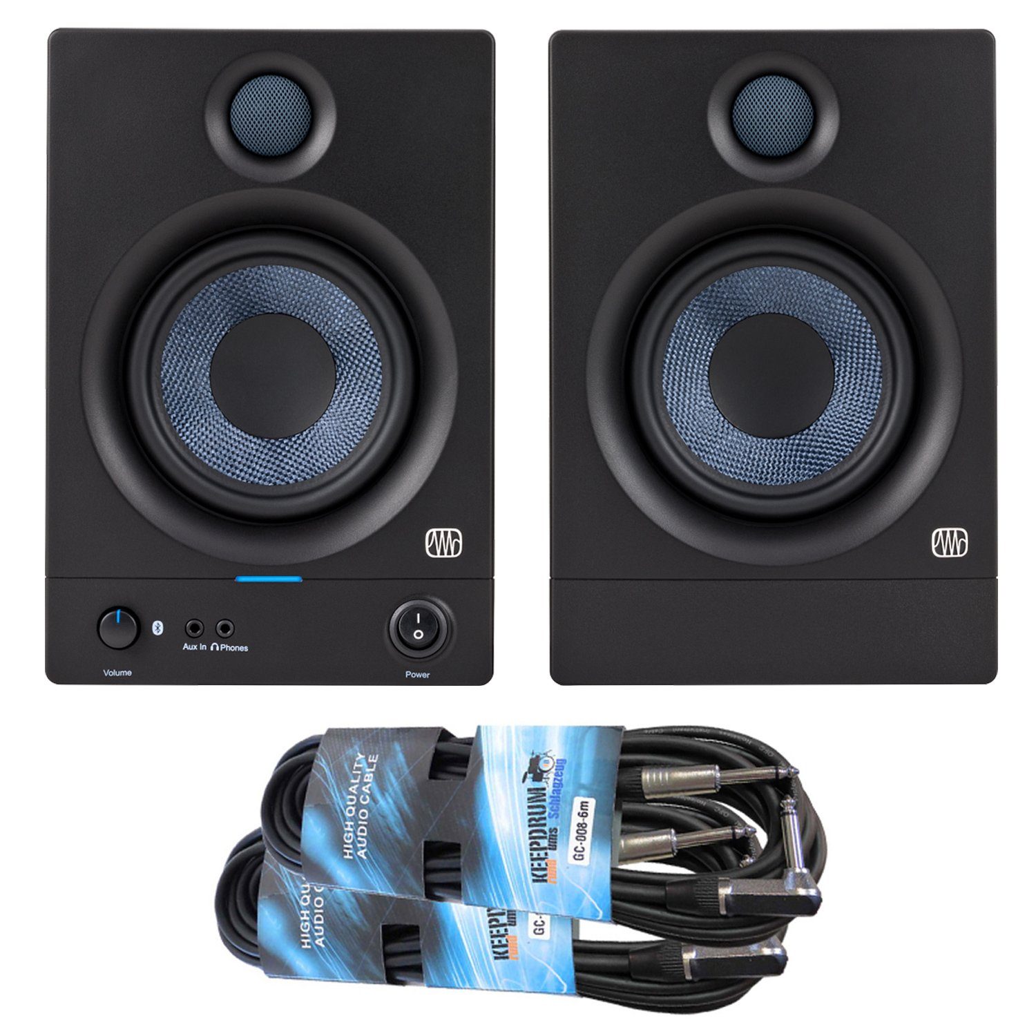 Presonus Eris Monitor-Boxen W, Gen 2nd (Bluetooth 5.0, Studio 5BT PC-Lautsprecher Klinkenkabel) 100 mit
