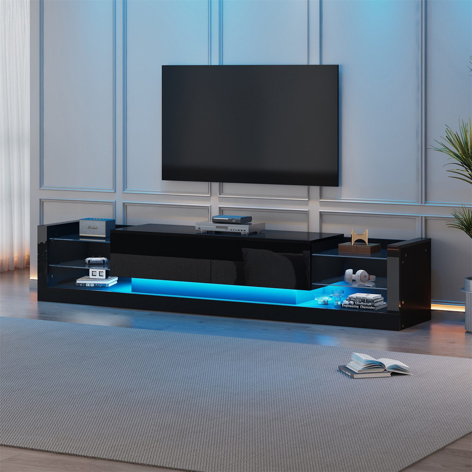 autolock TV-Schrank Hochglanz-TV-Schrank mit LED-Beleuchtung, für günstig online kaufen