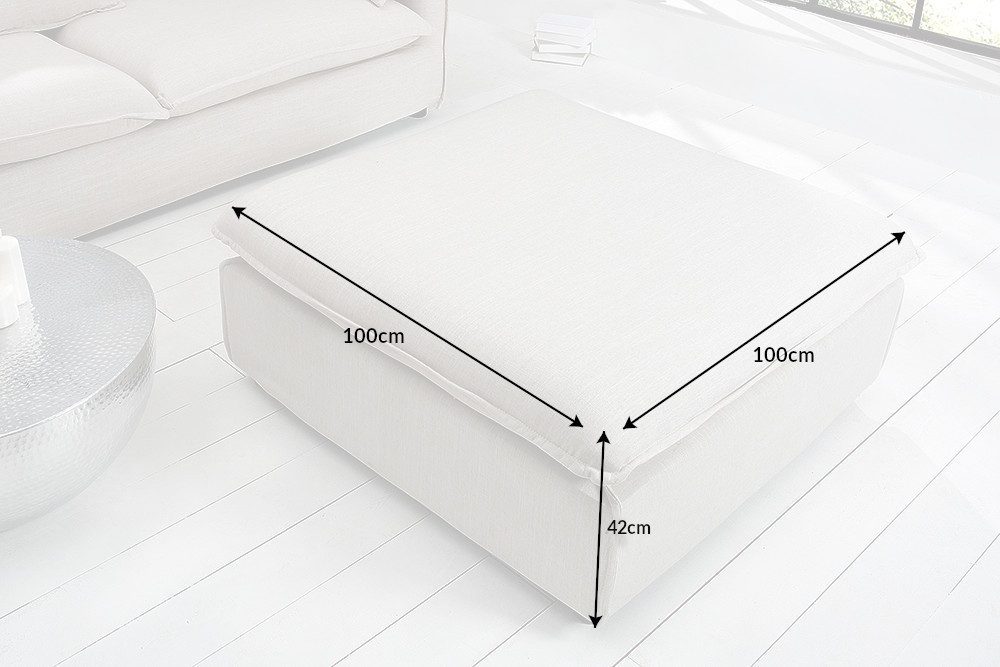 riess-ambiente Fußhocker HEAVEN 100cm natur · Hussensofa inkl. Kissen und abnehmbaren Bezug (Einzelartikel, 1 St), Wohnzimmer · Leinenstoff-Gemisch · Federkern- – Bild 5 von 5