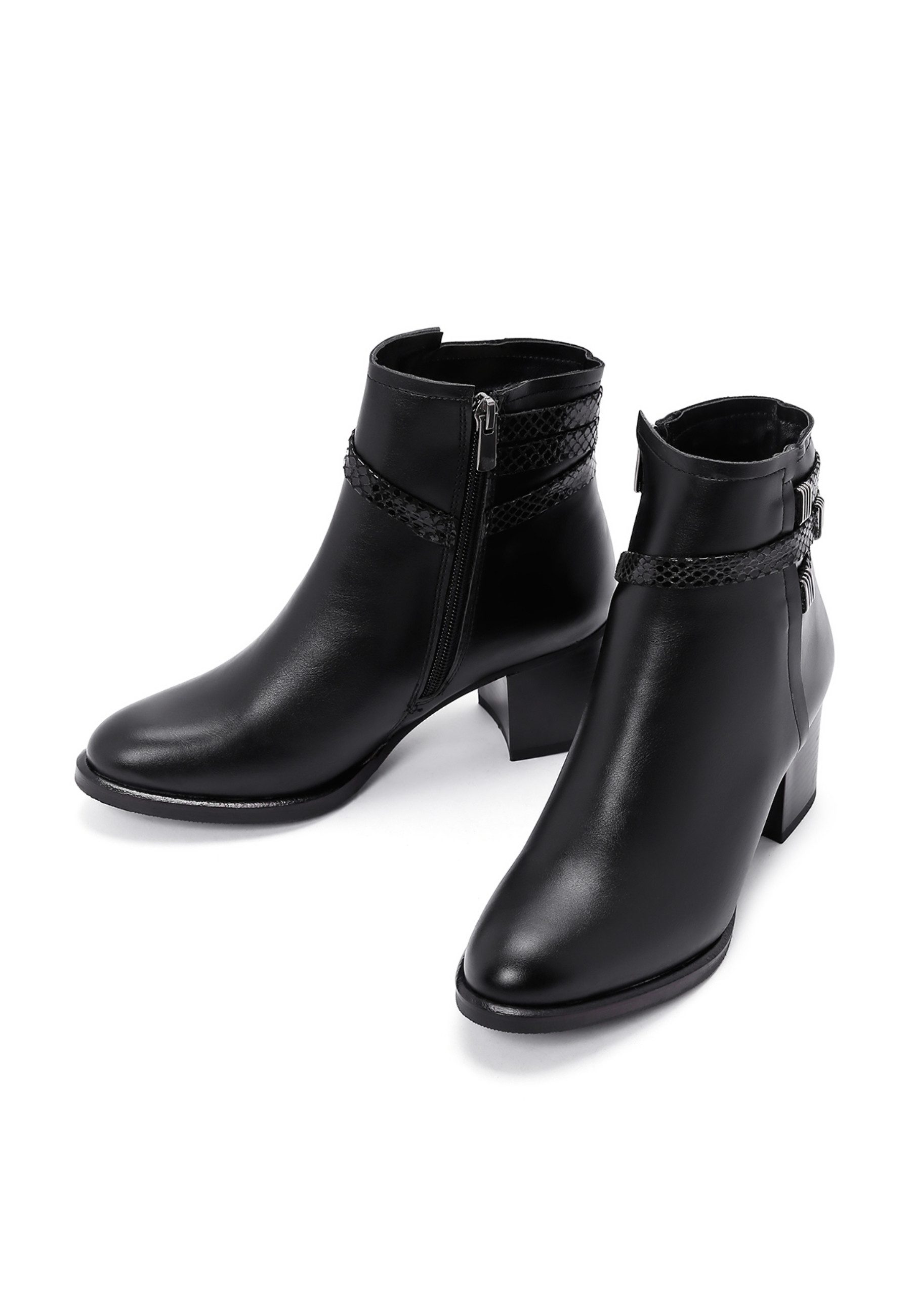 Derimod Absatz-Stiefeletten aus Kunstleder Ankleboots Textilfutter, TPU Sohle, Absatz 2 cm