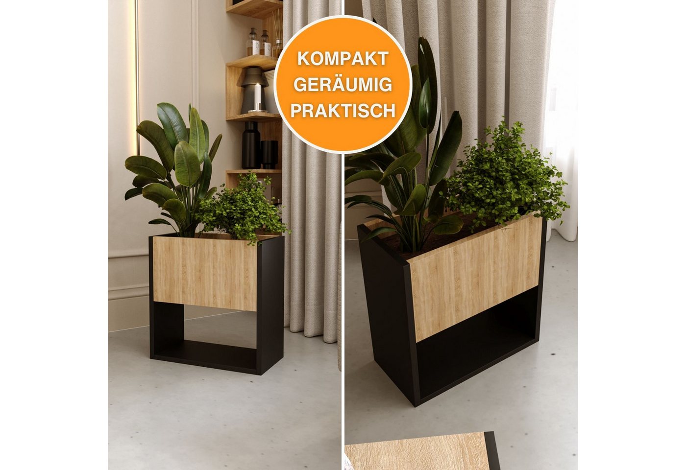 Thumbnail - Raumhirsch Furniture Blumenständer für Innenräume, Blumenkasten ohne Einsatz, Pflanzkasten