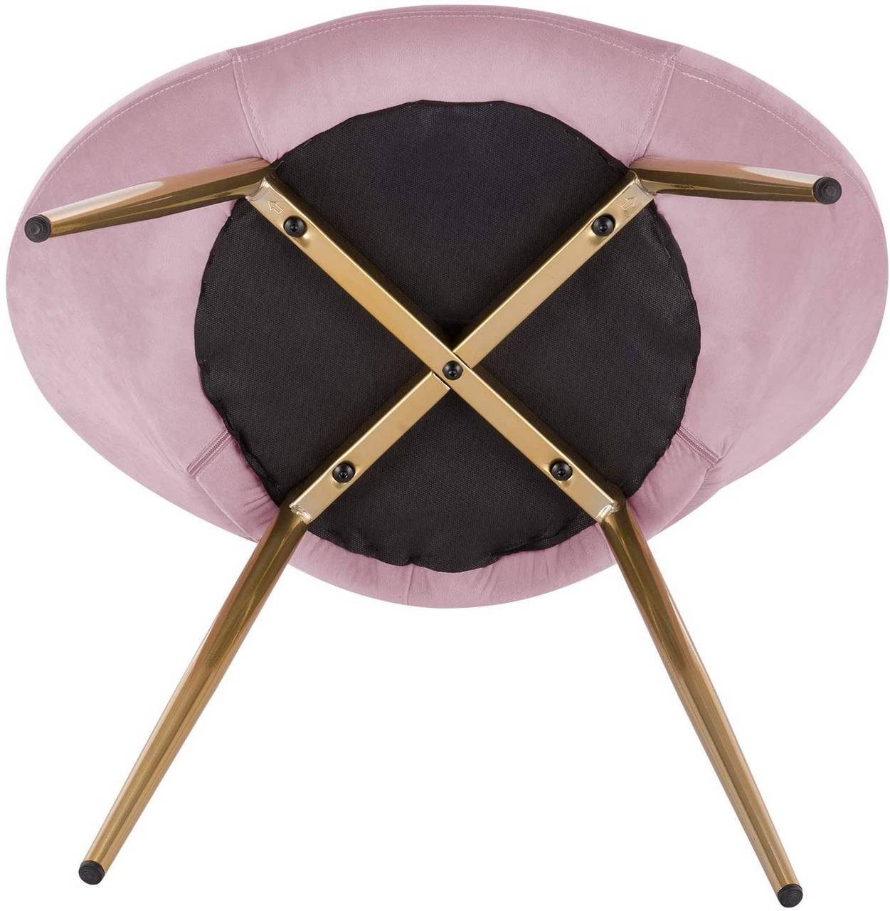 (2 Sessel, Samt, Metallbeine Woltu Rosa Wohnzimmerstuhl, St), Küchenstuhl