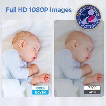 Jioson Babyphone Babyphone mit Kamera 5 Zoll IPS HD Display Video Baby Monitor, 2-Wege-Audio, VOX Modus, Nachtsicht, Temperatursensor, 4X Digitalzoom, 1-tlg.