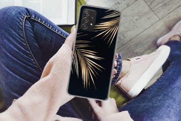 MuchoWow Handyhülle Blätter - Pflanzen - Gold - Schwarz - Luxus, Handyhülle Telefonhülle Samsung Galaxy A33