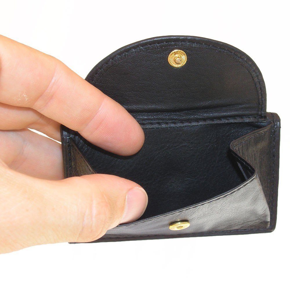 Kleine BRANCO / Leder, 105 Geldbörse Branco Mini-Portemonnaie Schwarz, aus Mini Geldbörse