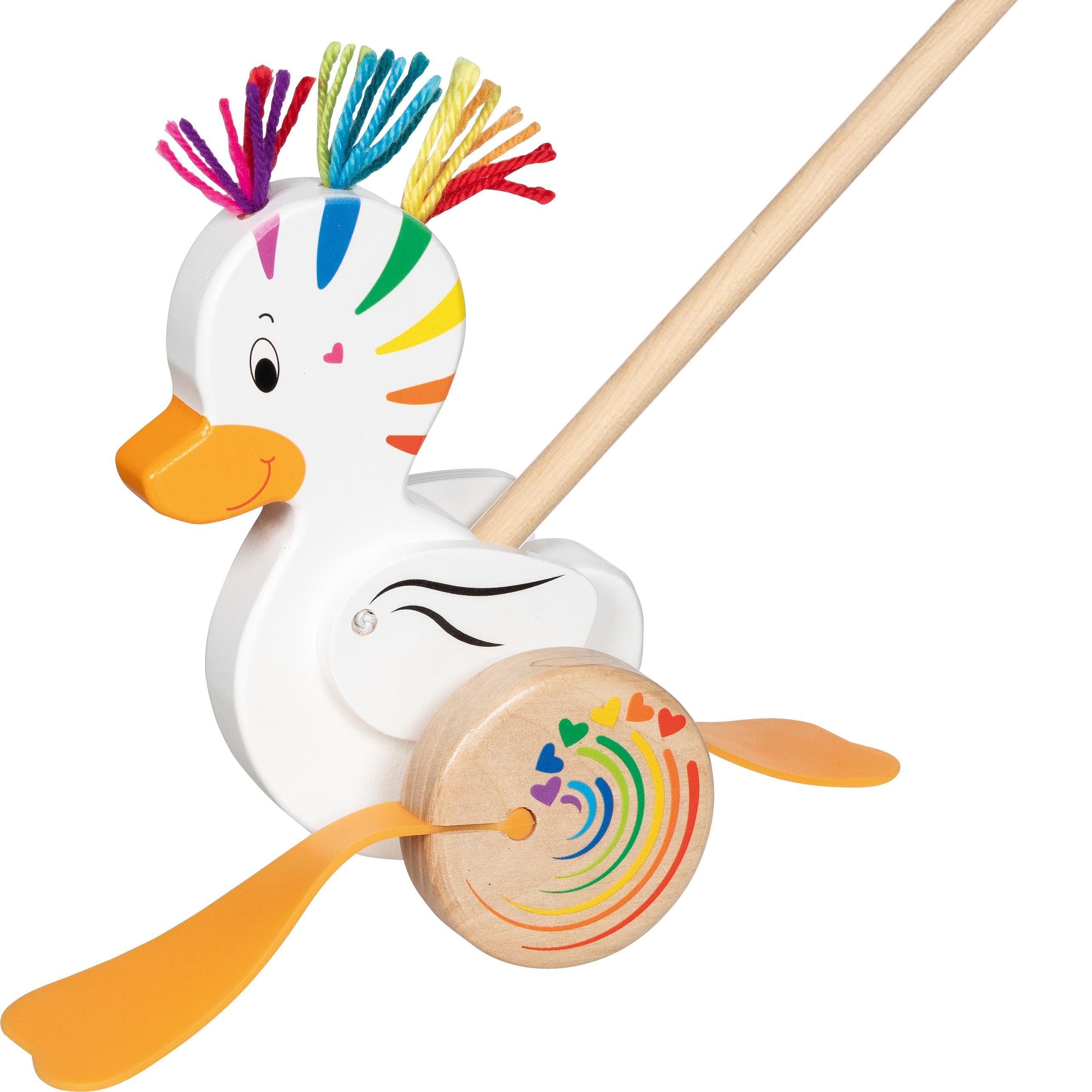 goki Schiebestab Bunte Schiebe-Ente Lou aus Holz