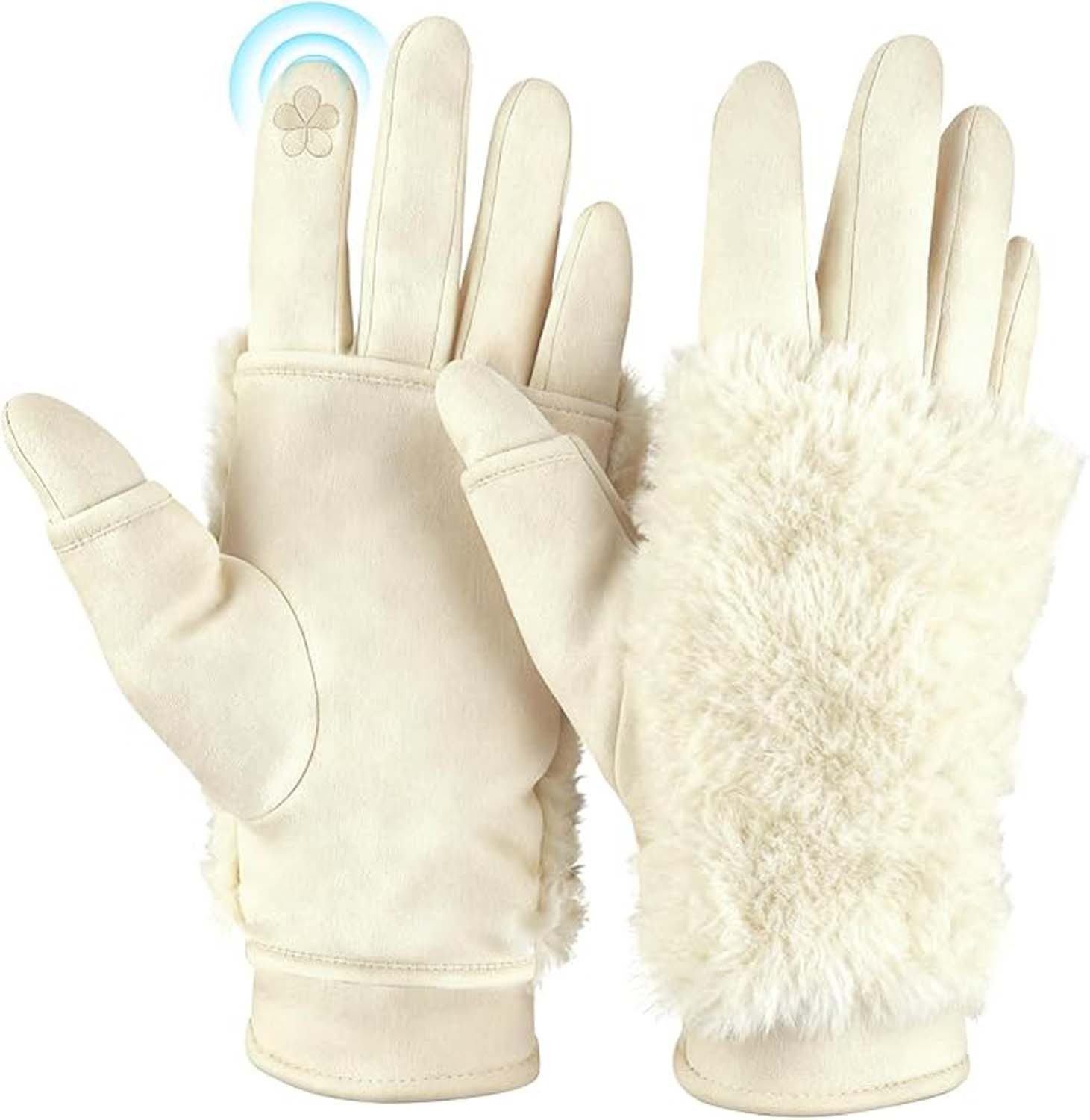 Coonoor Fleecehandschuhe andschuhe Damen Winter, Plüsch Winterhandschuhe Damen