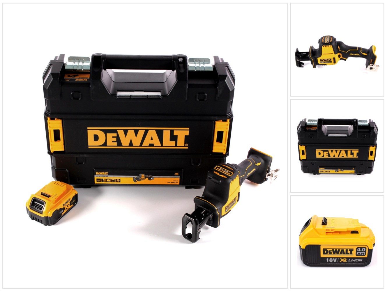 DeWalt Akku-Reciprosäge DCS 369 NT Akku Säbelsäge 18 V + 1x Akku 4,0 Ah + TSTAK