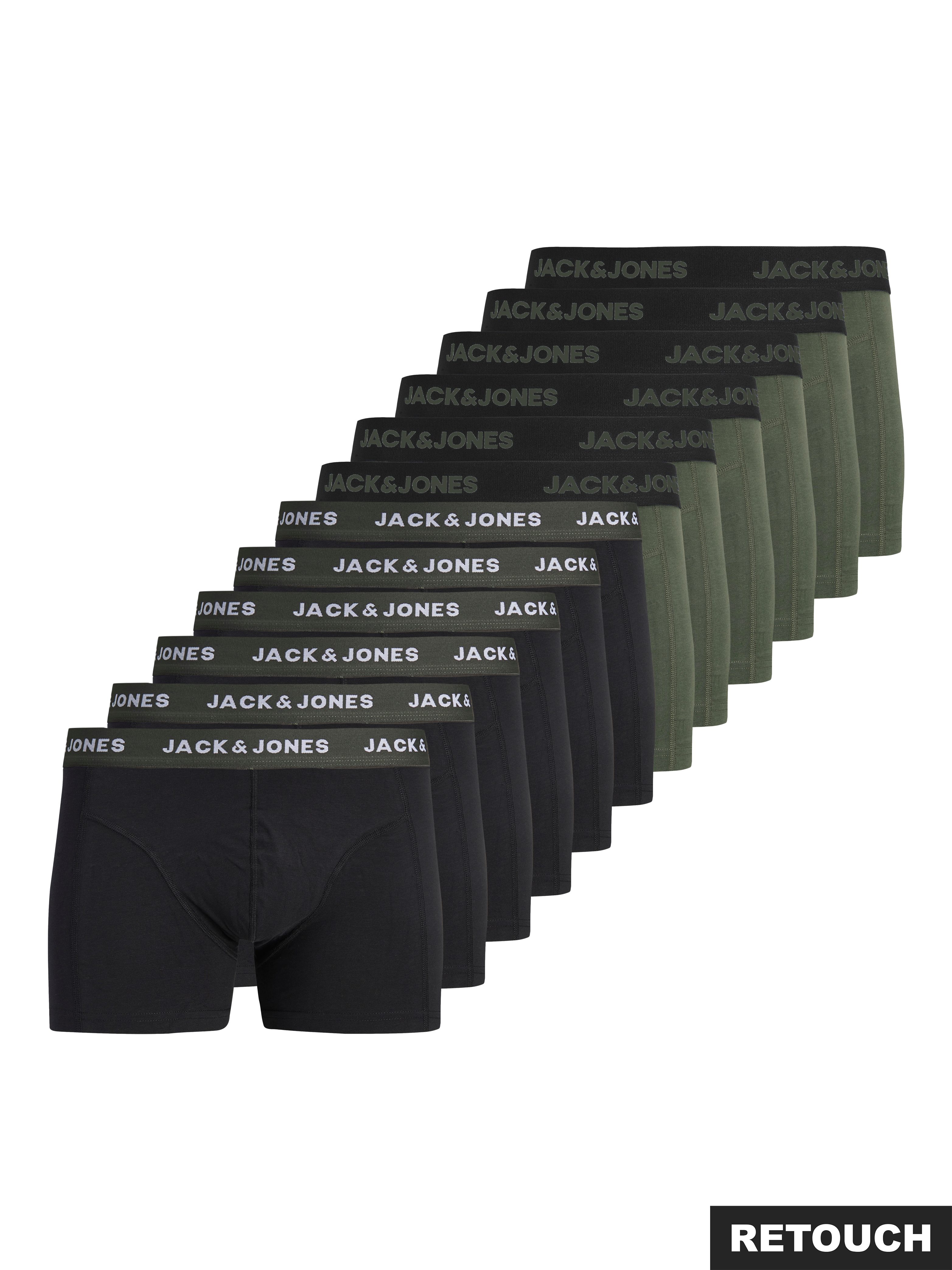 Jack & Jones Trunk JACSOLID Stretchkomfort, elastisch, bequem mit sportlichem Look (Packung, 12-St) bedruckt, modisch, eng anliegend, Baumwollmischung, Bündchen