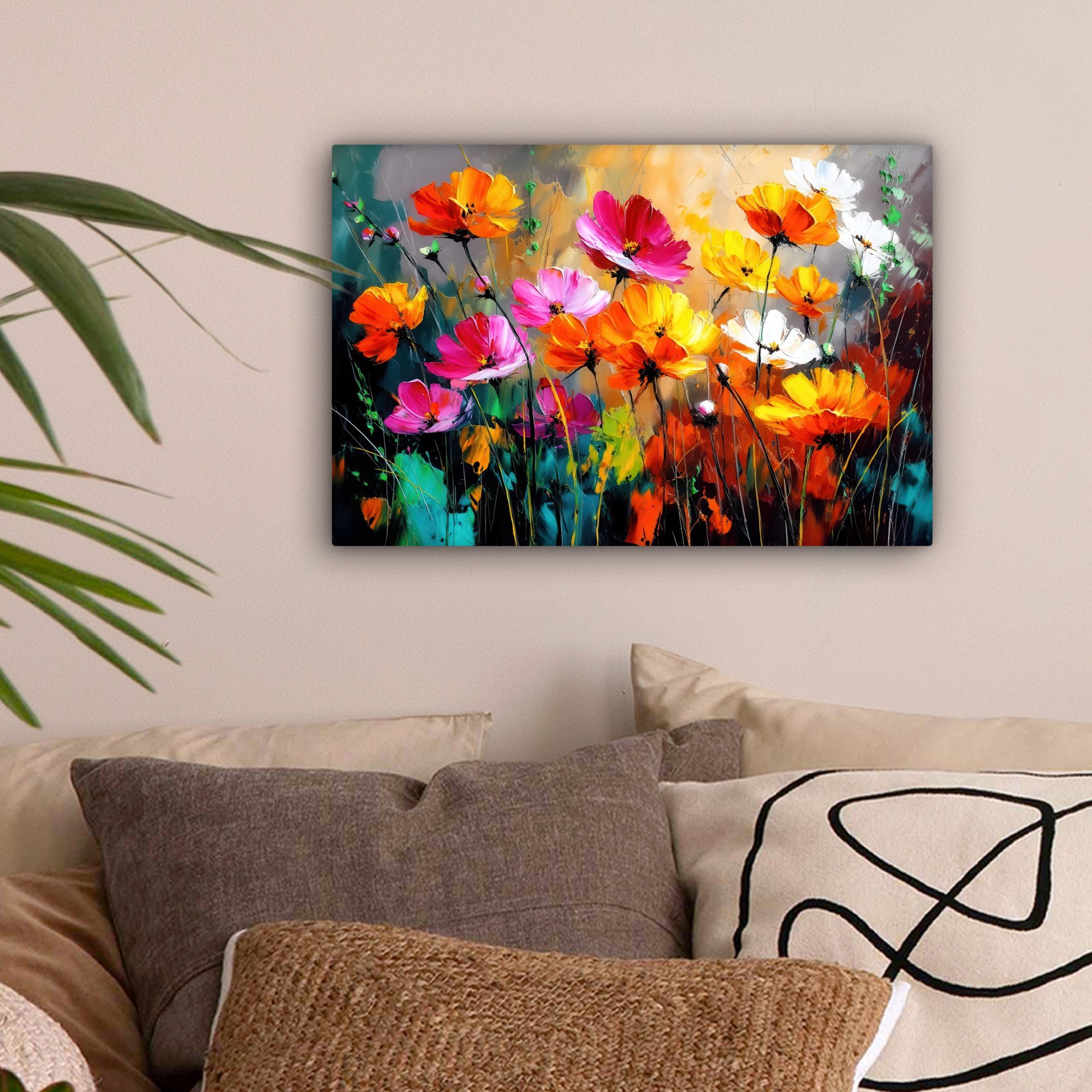 OneMillionCanvasses® Leinwandbild Leuchtend bunt - Blütenblätter - Abstrakt günstig online kaufen