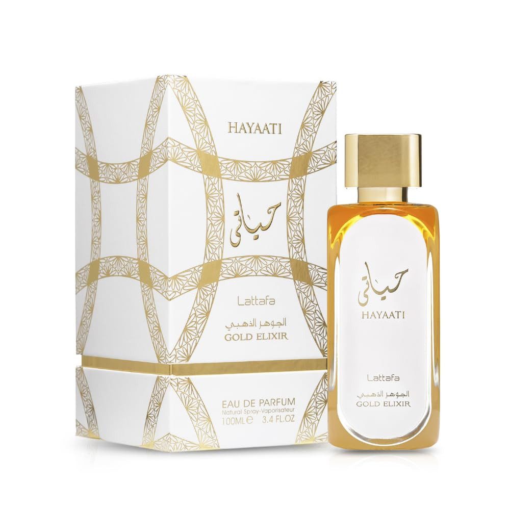 Lattafa Eau de Parfum Hayaati Gold Elixir, Glasflakon, Parfüm EDP, Unisex Duft