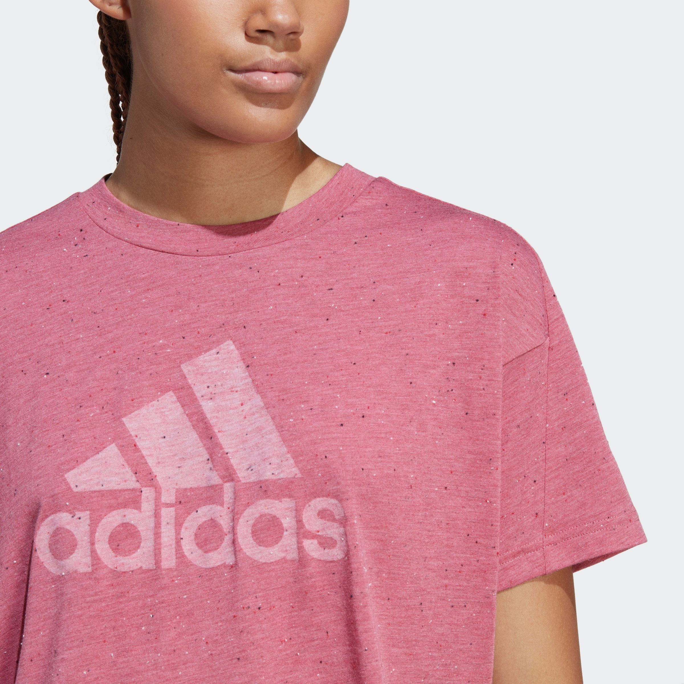 adidas Sportswear FUTURE Pink Mel. T-Shirt WINNERS / ICONS Strata White